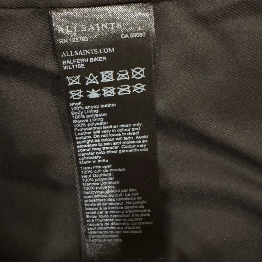 All Saints Balfern Leather Biker Jacket | AllSaints - Picture 12 of 14